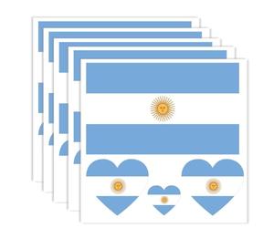 20 Pieces Argentina Flag Tattoo, Argentina Banner Tattoos Decoration Stickers, Rectangle Heart Waterproof Stickers for Party Parade Argentina (5 Sheets)