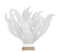 20 Pieces Artificial Christmas Glitter Leaves Branches Sparkly Fake Leaf Sprays for Christmas Tree Picks 10" Ornament Floral Arrangements DIY Crafts Wreaths and Holiday Decoration Tree Filler (White)