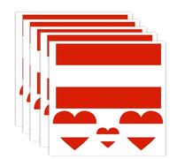 20 Pieces Austria Flag Tattoo, Austrian Banner Tattoos Decoration Stickers, Rectangle Heart Waterproof Stickers for Party Parade Austria (5 Sheets)