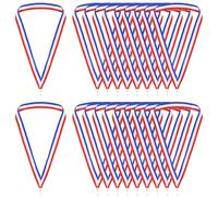 20 Pieces Award Neck Ribbons with Snap Clips, Striped Medal Lanyards Award Participation Ribbons for Competitions Meeting Sport Party Student Awards(Red White Blue)