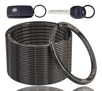 20 Pieces Black Flat Key Rings Set,metal split rings keyring metal rings,Dog Ring Tag ,Men & Women for Organizing House Car Office Keys Accessories and Tags Double Loop Connectors for Crafts