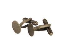 20 Pieces Blank Cufflinks, Round Flat Base Pad, 12mm Findings, Bronze Crafts