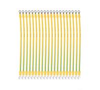 20 Pieces Bvr Solar Grounding Wire With Pre Crimped Terminals 10 12 14 Awg Flexible Copper Cable Yellow Green For Pv Array Panel System Earth Connection Kit(4mm2-20CM)