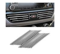 20 Pieces Car Air Conditioner Decoration Strip for Vent Outlet, Universal Waterproof Bendable Air Vent Outlet Trim Decoration, Suitable for Most Air Vent Outlet, Car Interior Accessories (Silver)