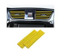 20 Pieces Car Air Conditioner Decoration Strip for Vent Outlet, Universal Waterproof Bendable Air Vent Outlet Trim Decoration, Suitable for Most Air Vent Outlet, Car Interior Accessories (Yellow)