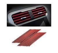 20 Pieces Car Air Conditioner Decoration Strip for Vent Outlet, Universal Waterproof Bendable Air Vent Outlet Trim Decoration, Suitable for Most Air Vent Outlet, Car Interior Accessories (Red)