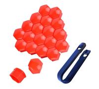 20 Pieces Car Wheel Bolts Head Cover Metal Auto Tyre Cap Automobile Exterior Protector Rims Screws Replacement Part Red, 21 mm