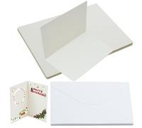 20 Pieces Cards and Envelopes, 10 PCS Large White Card 10 PCS Envelopes Blank Cards Blank Greeting Cards Craft Printing Card for Christmas Card Making White Paper Crafting Painting