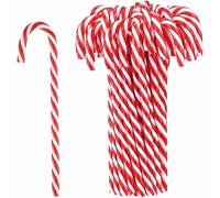 20 Pieces Christmas Candy Cane Decoration Twisted Plastic Candy Cane Candy Cane Christmas Tree Hanging Ornament Candy Cane Tree Decoration for New Years Holiday Party Decor Party (Red/White)