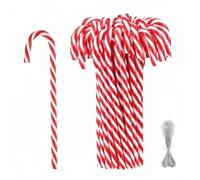 20 Pieces Christmas Candy Cane Decoration Twisted Plastic Candy Cane Red and White Candy Cane Christmas Tree Hanging Ornament Candy Cane Tree Decoration for New Years Holiday Party Decor Party Gift