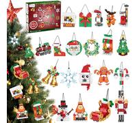 20 Pieces Christmas Ornament Building Set Gift, Tree, Wreath, Santa Claus, Snowman, Gingerbread, Reindeer, Snowflake etc., Christmas Stockings Decorations