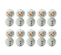 20 Pieces Christmas Snowman Wooden Beaded Country Farmhouse Craft Ornament Craft Decoration Family Bedroom Courtyard Snowman Accessories