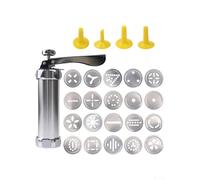 20 Pieces Cookie Maker Machine Biscuit Extruder Set with 20 Discs and 4 Nozzles for Unique Cookie Designs