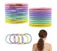 20 Pieces Cotton Hair Elastic Bands Without Metal Strong Rubber Bands for Ponytail Women Men Children Scrunchies (Bright Colors Set)