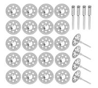 20 Pieces Diamond Cutting Wheel Discs For Dremel Rotary Tool Accessories, 22mm Diamond Disc With Four Pieces 3mm Shank For Tile Stone Glass Metal Pipes