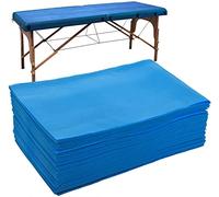 20 Pieces Disposable Non-Woven Bed Sheets Waterproof and Oil Proof Massage Table Sheets Thick Bed Cover Fabric Bed Pads for Spa Club Beauty Salon Hotels Tattoo Lash Bed, 70cm x 170cm (Blue)