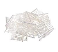 20 Pieces DIY Metal Hair Clips Side Comb 12 Teeth Bridal Accessories Silver