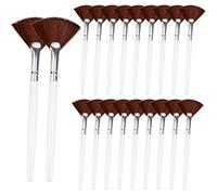 20 Pieces Fan Brushes Facial Applicator Brush Soft Makeup Mask Acid Applicator Brush Esthetician Cosmetic Brush for Mud Cream, Makeup Peel (Brown)