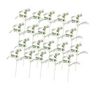 20 Pieces Faux Ear Leaves Artificial Lambs Ear Greenery Stem Rustic Fake Lambs Ear Leaves for Garden Party Centerpiece