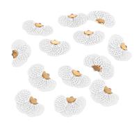 20 Pieces Faux Leather Fan Shaped Pendants Tassel Kit Die Cut Filigree Charms for Earring Necklace Jewelry Making Garland Keychain DIY Craft (White)