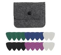 20 Pieces Felt Ukulele Picks,Felt Heart Shape Pick for Ukulele Guitar Bass with pick holder case (Bastic 5 Colors)