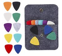 20 Pieces Felt Ukulele Picks,Felt Heart Shape Pick for Ukulele Guitar Bass with pick holder case (Multiple colors)