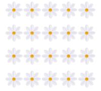 20 Pieces Flower Fabric Stickers Applique Patches 1.41 Inch Daisy Iron on Patches Embroidered Sew on Patches, Delicate Appliques for DIY Decoration T-Shirt Backpack Hoodies Shoes Bags