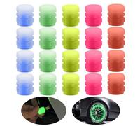20 Pieces Fluorescent Valve Covers, Tire Accessories, Auto Accessories, Tire Dust Caps, Rubber Valve Covers, Tire Valve Covers for Cars, Trucks, Motorcycles, Etc.