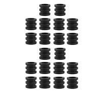 20 Pieces Foosball Table Rod Bumper Replacement Accessory Set Soft PVC 16mm Black Bumpers for Table Soccer Football Game