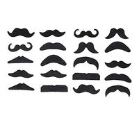 20 Pieces Funny False Beard Black Fake Mustaches, Easy to Use, Self Adhesive, Reusable, Great for Adults and Kids, Large Quantity, Look, Fun Game Option for Pranks and Tricks on