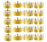20 Pieces Gold Paper Crowns Hats, King Charles III Coronation Party Supplies 4 Styles Adjustable King Crown Party Hats for Birthday Party Celebration Coronation Decorations 2023 Fits Kids Adults