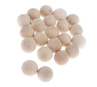 20 Pieces Hardwood Balls Solid Natural Beech Wooden Balls Beads Crafts Making 20mm