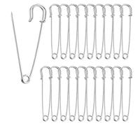 20 Pieces Heavy-Duty Safety Pins, 50mm Large Silver Blanket Pins, Bulk Pack for Clothing, Extra Large Nappy Pinss with Strong Lock, Perfect for Crafts, Jewelry Making, and DIY Projects