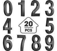20 Pieces House Numbers Mailbox Numbers 0-9, 3D Door Address Numbers Self Adhesive Mailbox Numbers Sticker or House, Apartment, Office, Hotel Room, Mailbox Signs (Black, 2.76 Inch)
