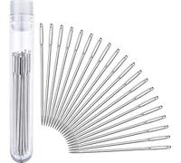 20 Pieces Large Eye Sewing Needles for Leather Projects with Clear Bottle