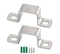 (20 Pieces) M20x20mm Square Tube Bracket 304 Stainless Steel U Shape Metal Bracket Pipe Hanger Strap Hose Clamp