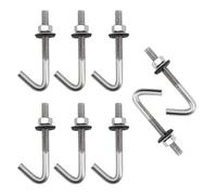 (20 Pieces) M5x60mm Roof Anchor Bolt Concrete Anchors Screws J Hook 304 Stainless Steel 7 Shape Wall Hook Long Shank Hooks With Hex Nut Washer