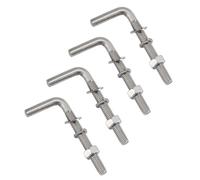 (20 Pieces) M6x50mm L Shaped Threaded Bolt Kits 304 Stainless Steel Foundation Anchor Bolts Square Screws Hooks For Hanging