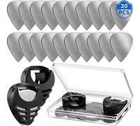20 Pieces Metal Guitar Picks Plectrums Stainless Steel Picks Guitar Pick Holder Black With Picks Storage Case for Electric Guitar Bass Ukulele