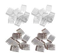 20 Pieces Metal Hair Combs Slides - 5 Teeth Clips for Craft, Creative Costume Supplies, DIY - Silver and Bronze