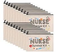 20 Pieces Nurse Cosmetic Bag Nurse Survival Kit Makeup Bags Canvas Multi Purpose Zipper Pouch Nurse Practitioner Gifts for Women Girls Nurses School Nurse Practitioner Supplies, Multicolor, 7.09 x