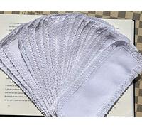 20 Pieces of Book Marker Cross Stitch,net 30x105 aida 100% Cotton 14ct aida with Cotton lace Edge,DIY Blank Book Marker,lace Cross Stitch Book Markers