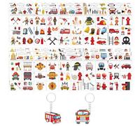 20 Pieces Of Fire Truck Tattoo Stickers, 2 Pieces Of Fire Pendants, Fire Brigade Tattoo Stickers For Children, Firefighter Tattoo Stickers For Boys And Girls, Fire Department Tattoo Stickers