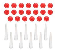 20 Pieces of Glass Glue Nozzle Sealing Caps and 10 Pieces of Glass Glue Nozzles, Glue Gun Leak-Proof Sleeves, Glue Gun Nozzle Caps, Glue Nozzle Protective Sleeves, Glue Gun Accessories