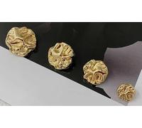 20 Pieces of Metal Wave Buttons, Retro Electroplating Texture, Clothing DIY Accessories, Hand-Sewn Decoration, Multi-Size Options (12.5Mm-2M).