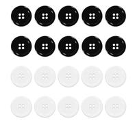 20 Pieces of Round Resin Buttons, Simple and Classic, DIY Clothing Sewing Accessories, 20Mm Fixtures, Cardigan Jacket Decorative Buckle.