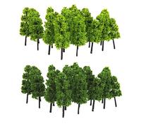 20 Pieces of Trees for Model Railway Landscape Accessories. Made of Material for Creating Miniature Worlds for Model Making, Craft Projects, A, Green