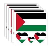 20 Pieces Palestine Flag Tattoo, Palestinian Banner Tattoos Decoration Stickers, Rectangle Heart Waterproof Stickers for Party Parade Palestine (5 Sheets)