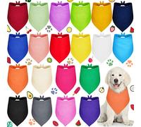 20 Pieces Plain Dog Bandanas Washable Puppy Bandana Blank Sublimation Dog Bandanas Triangle Dog Bibs Heat Transfer Adjustable Dog Bandana for Small Medium Large Pets (25 x 17 x 17 Inches)