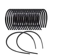 20 Pieces Plastic Plain Headband Thin Hairbands with Teeth Comb DIY Hair Accessories Black Hair Band Hoop for Womenand Girls, 10mm